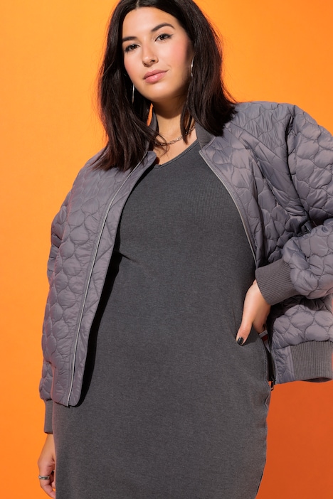 Bomberjacke, oversized, Stepp, Colorfutter