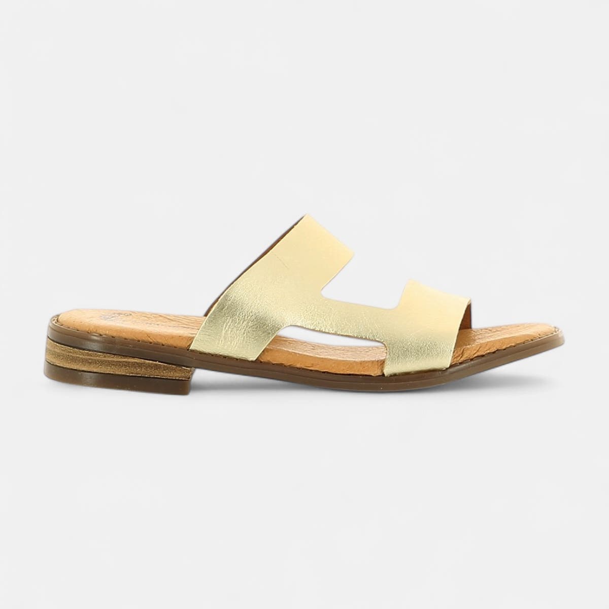 Mules Femme en cuir or