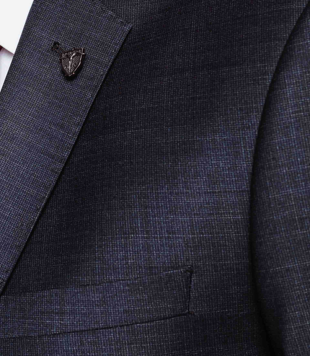 Costume faux uni navy