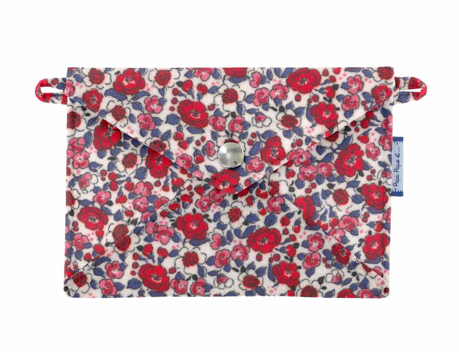 Petite Pochette Enveloppe Rouge Corolle