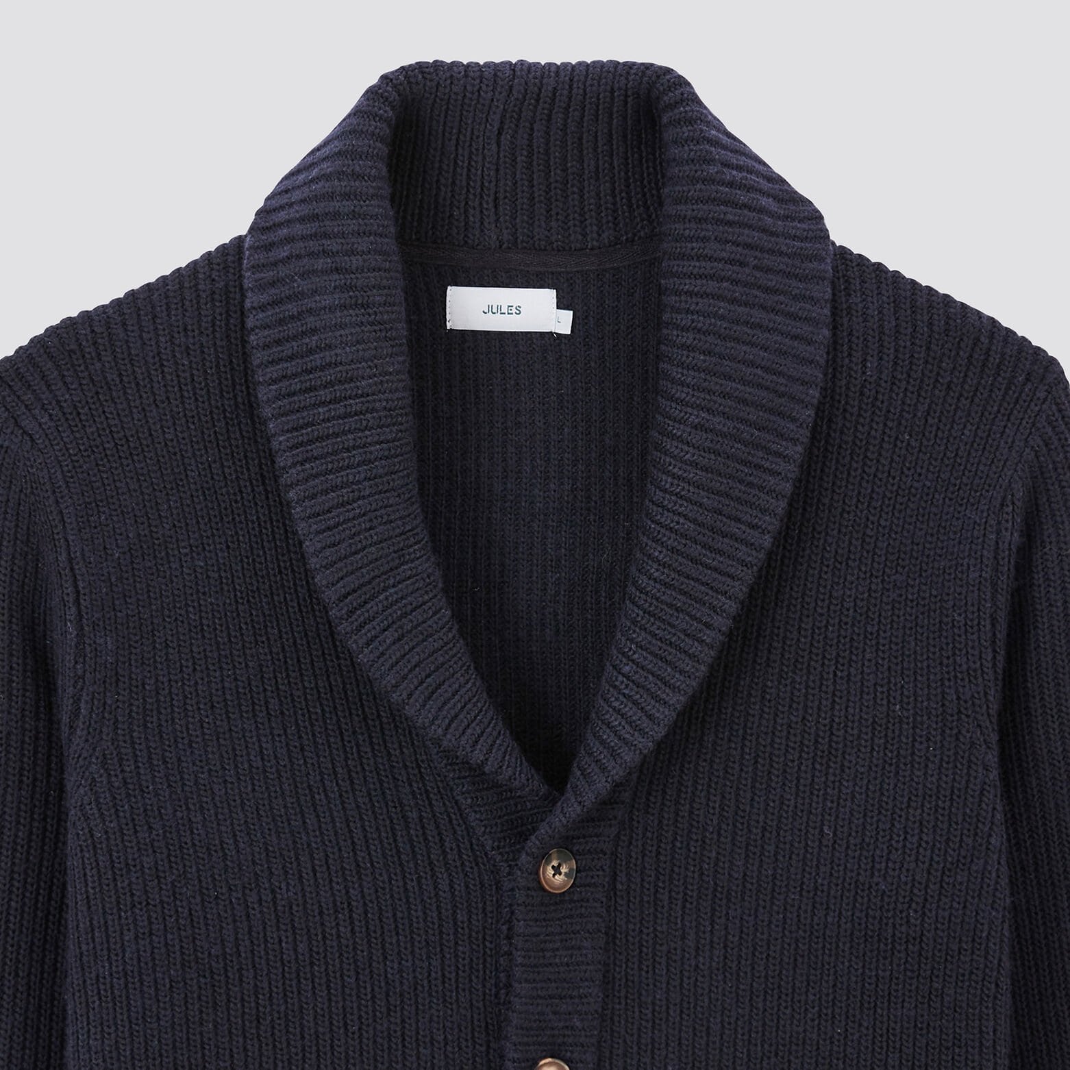 Gilet à col châle boutonné Bleu foncé