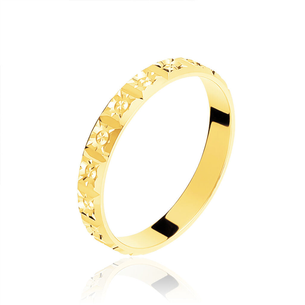 Alliance Marya Carree Diamantee Ruban Plat Or Jaune