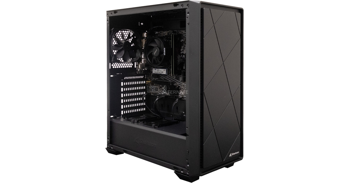 ALTERNATEMultimedia Ryzen 5 bundel pc-systeem  (Zwart | Ryzen 5 5600GT | Radeon Vega | 16 GB | 1 TB SSD)
