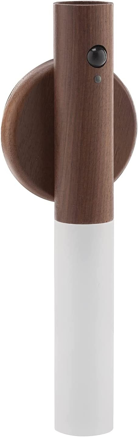 Magnetische Holz LED Wandleuchte Abnehmbares USB Nachtlicht Flur Beleuchtung mit Bewegungssensor - Dunkelbraun