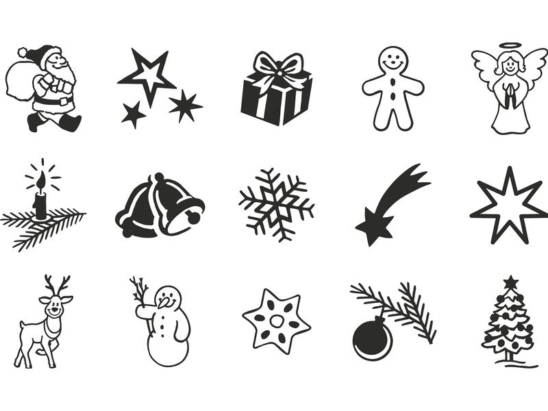 Heyda Stempel Set Weihnachten Weihnachtsstempel mit Stempelkissen