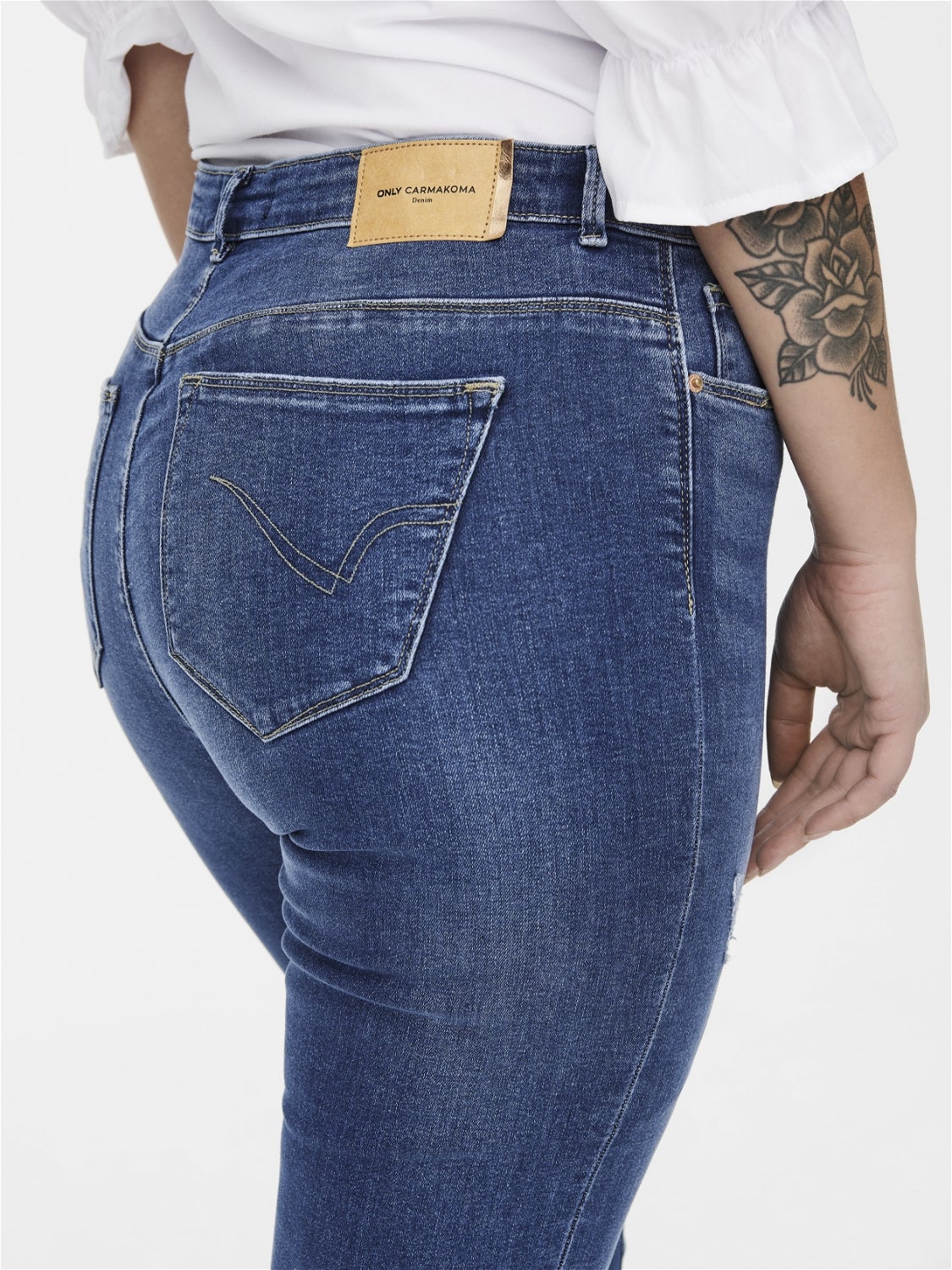 CARLAOLA Hohe Taille Skinny Fit Jeans Medium Blue Denim