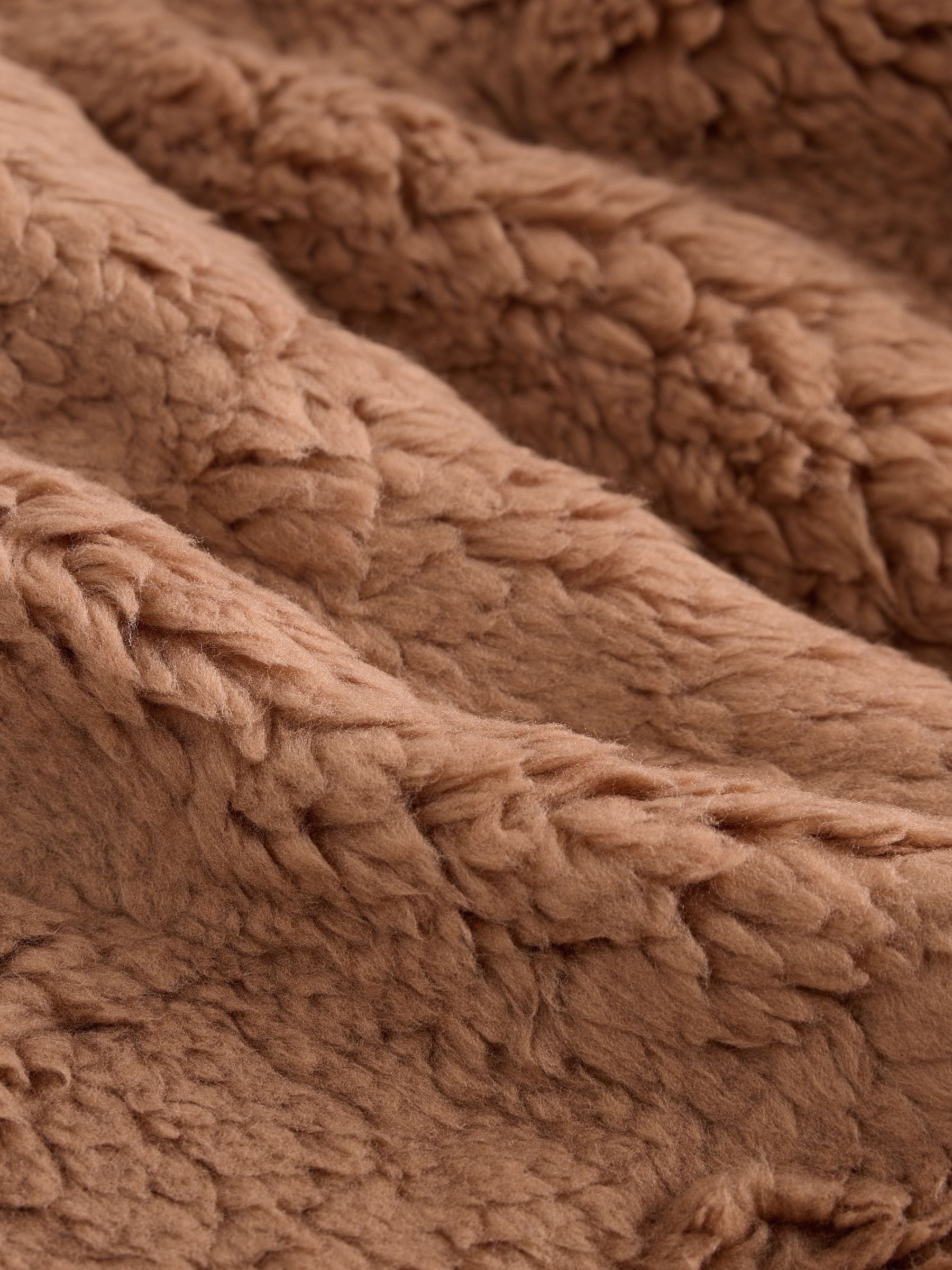 Naturel/Lichtbruin Scandi kleurblok - Fleece shacket van borg (3 mnd - 7 jr)