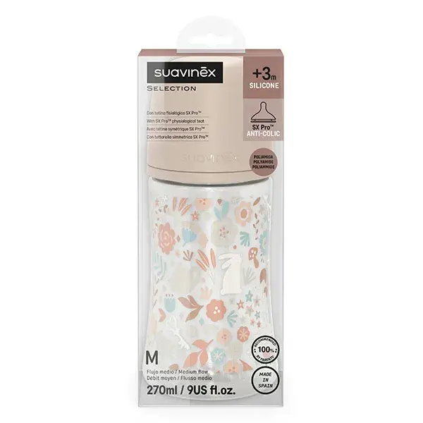 Mamadeira Suavinex Wonderland SXPro M com bico - Rosa Wonderland - 270ml