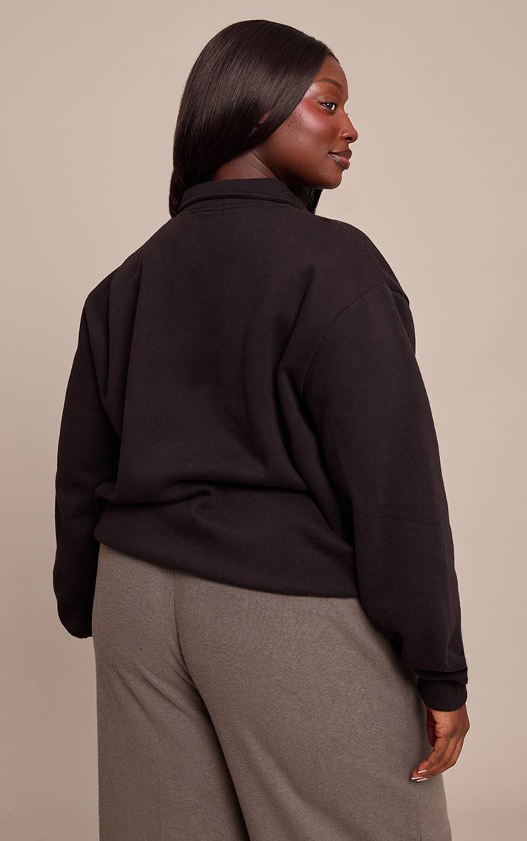 Noir Sweat Polo Prettylittlething Grande Taille