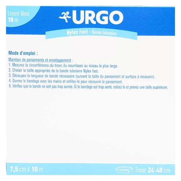Curativo tubular Urgo Nursing Care Nylex Fast, azul, 7,5 cm x 10 m