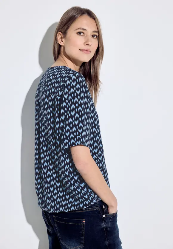 Viskose Printbluse - universal blue