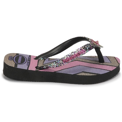 Havaianas - KIDS SLIM GLITTER TRENDY - Rose / Noir / Violet