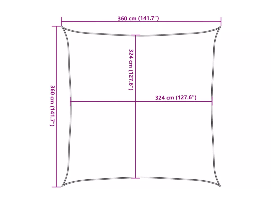 Voile d'ombrage 160 g/m² Taupe 3,6x3,6 m PEHD