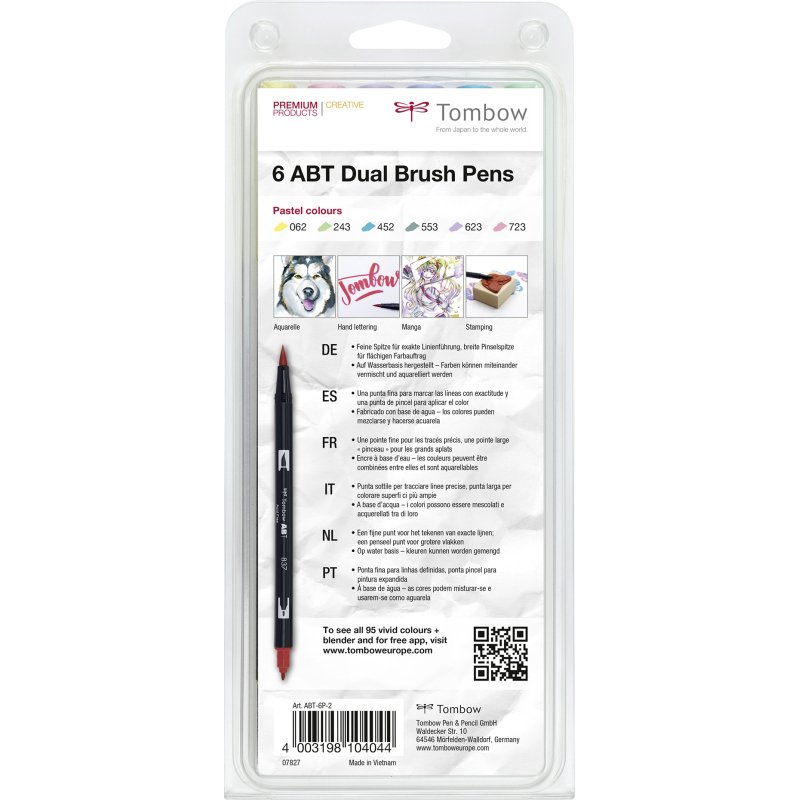 Tombow Feutre double pointe ABT DUAL BRUSH PEN, tons pastel