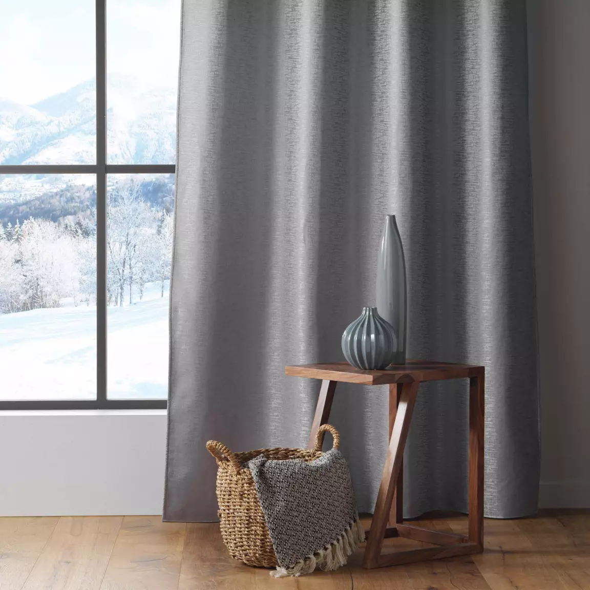 Rideau thermique isolant (140 x 260 cm) Polarine Gris