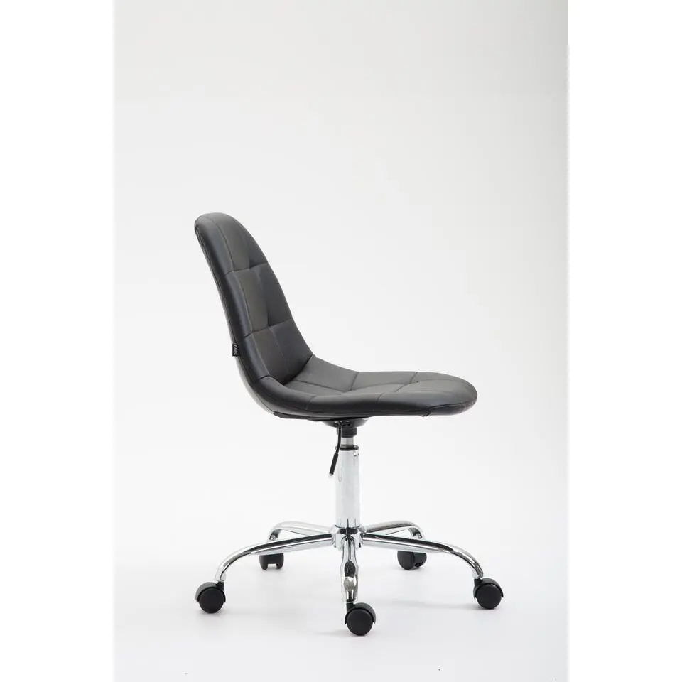 CLP Bureaustoel Reims chroom Frame - Kunstleer - zwart