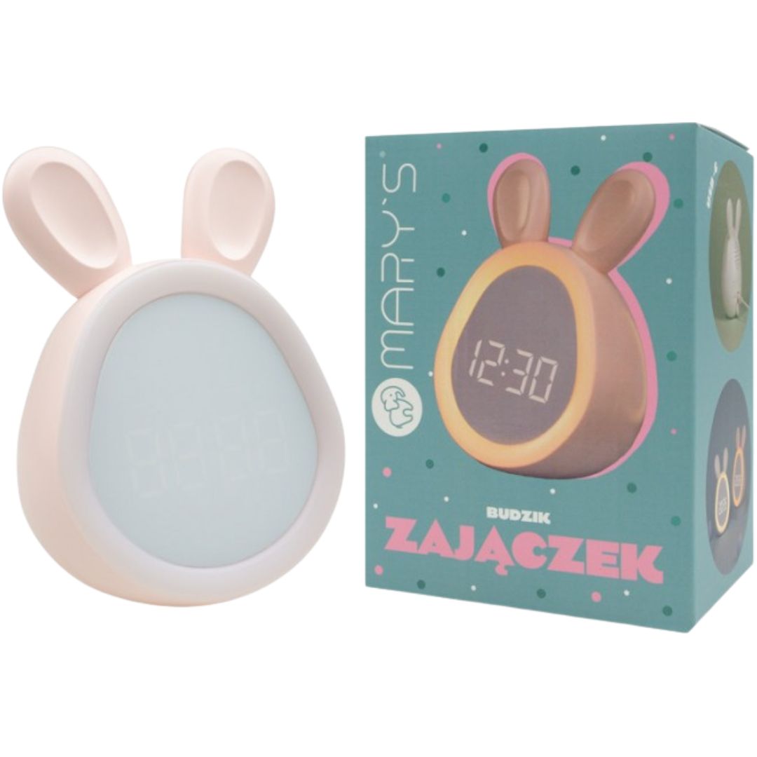 Mary's wekker en nachtlampje konijn - roze
