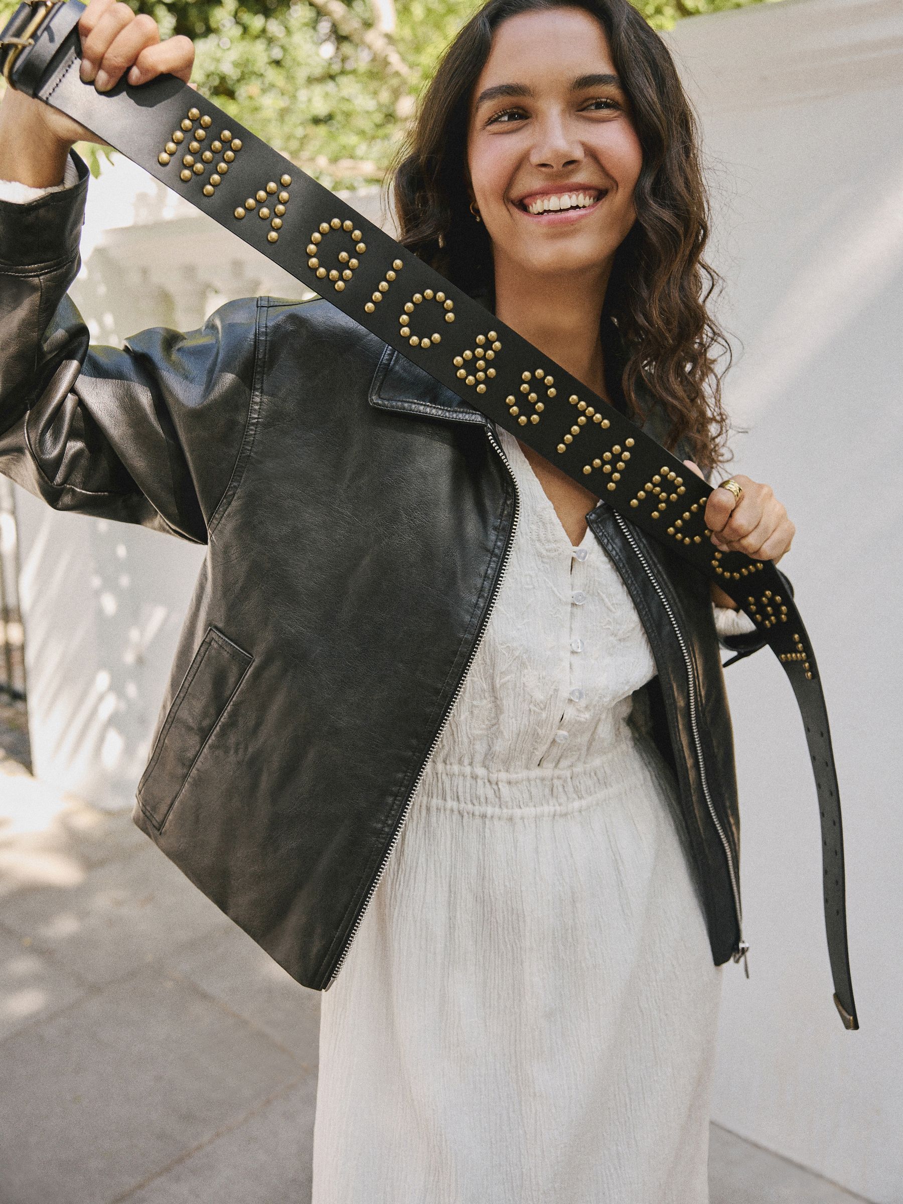 Rockett St George Leather Magic and Star Dust Chunky Studded Belt