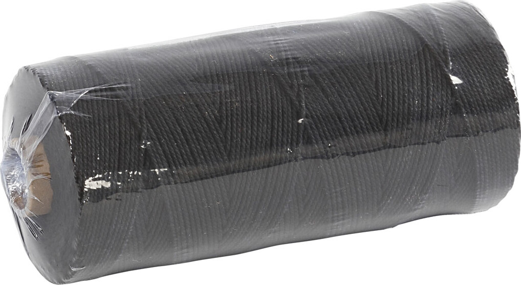 Knyttegarn - Tykkelse 1 MM - L 315 M - Tynd Kvalitet 12/12 - Sort - 220 G