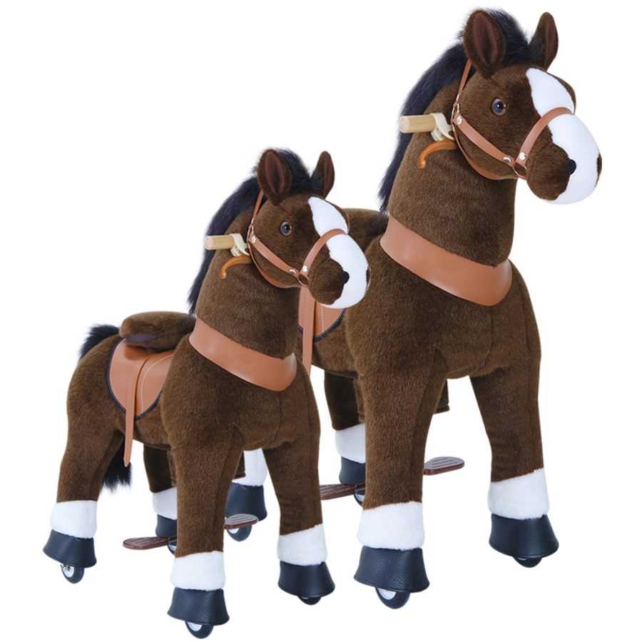 PonyCycle® Dark brown mit Bremse und Sound - klein