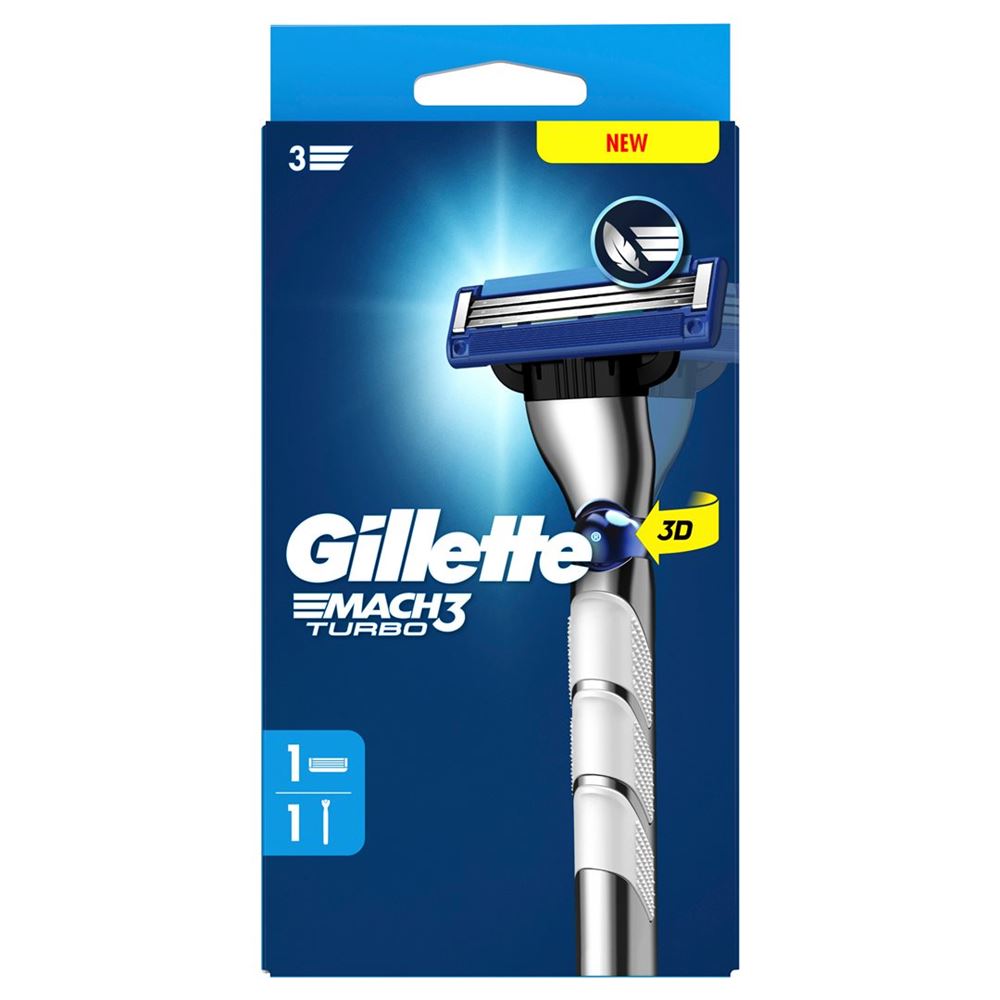 Gillette Mach3 Rasierapparat Turbo 3D<br>1 Stück, mit 1 Klinge