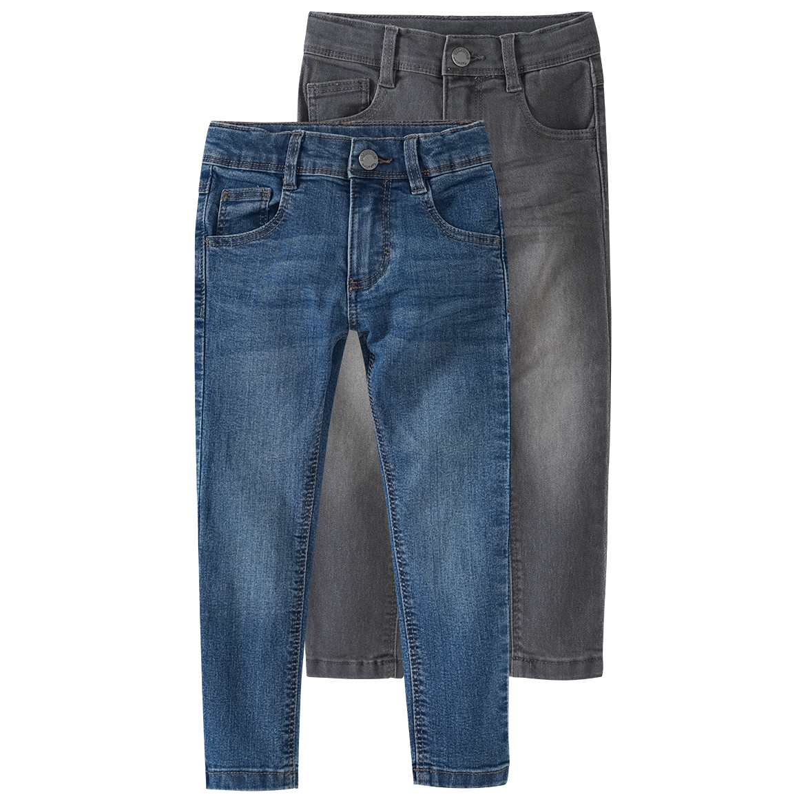 Famy 2 Jungen Skinny-Jeans im 5-Pocket-Style blau / grau