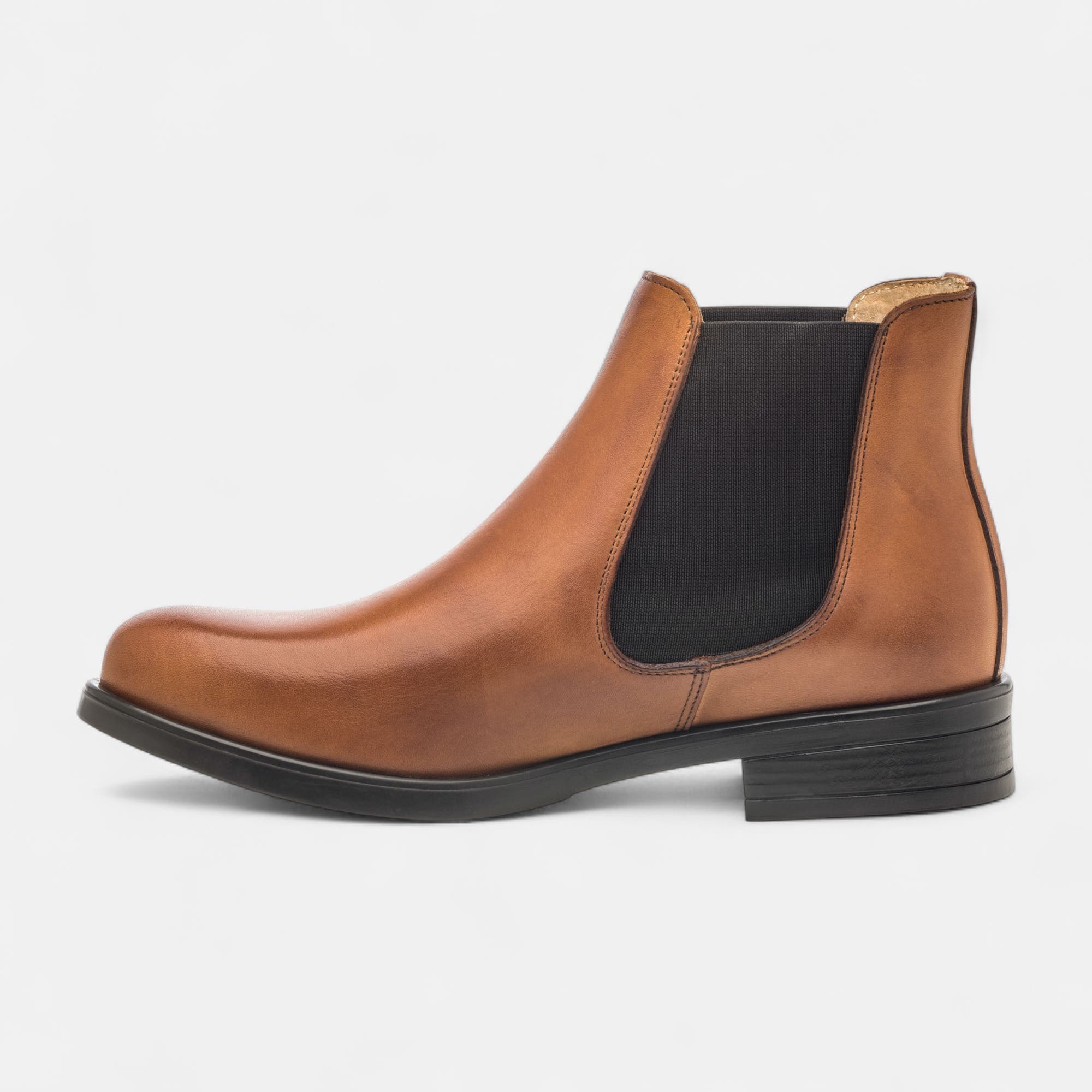 Boots chelsea Femme en cuir cognac
