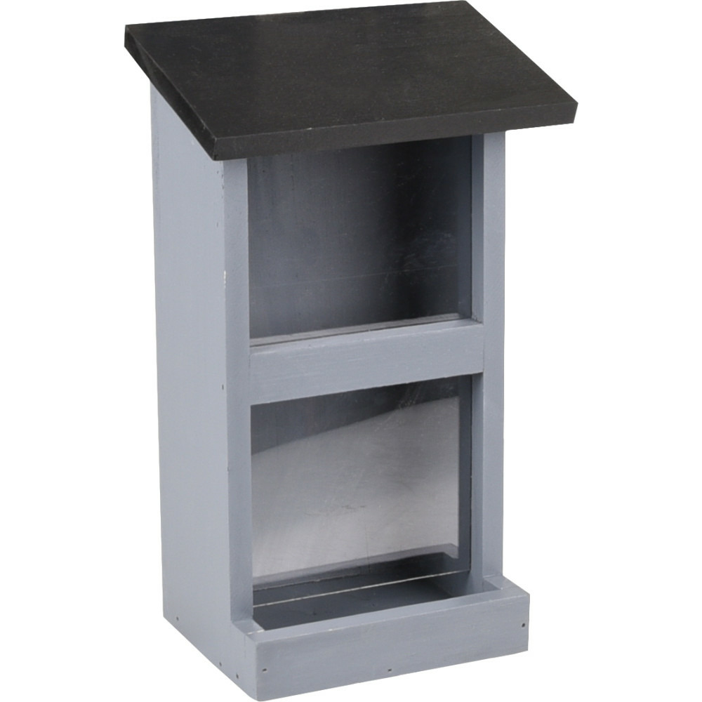 Mangeoire silo womba maison grise 25 cm pour oiseaux