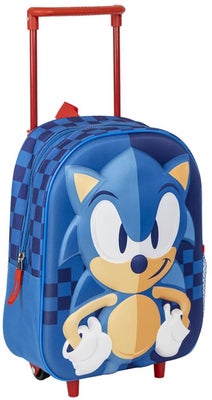Sonic Kids Ryggsekk Trolley 3D, Blå