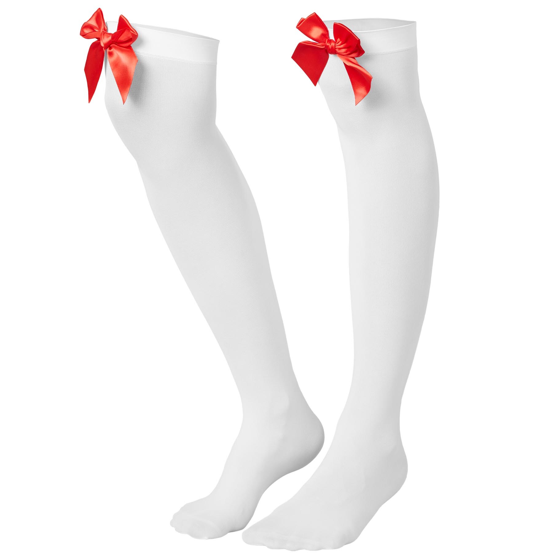 tectake® Overknee-Strümpfe mit roter Schleife