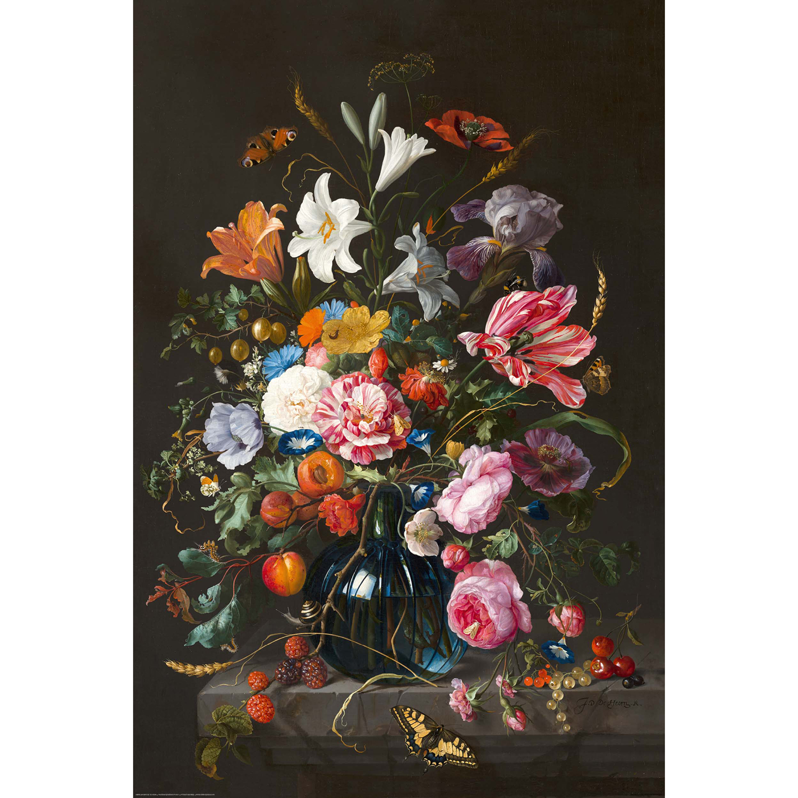 Deco Panel JAN DAVIDSZ DE HEEM STILLLEBEN BLUMEN - 60x90 cm