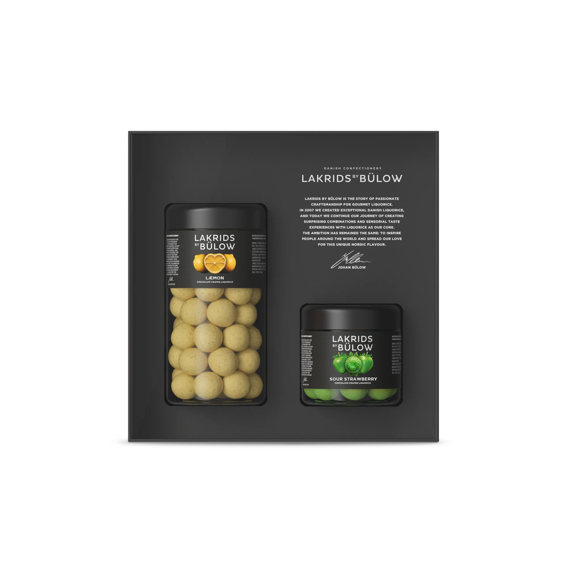 Lakrids by Bülow  Black Box, Regular/Small - Læmon/Sour Strawberry