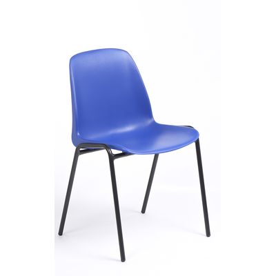 Chaise CHARLOTTE - pieds noirs sans accroche - coque M1 (non feu) - bleu