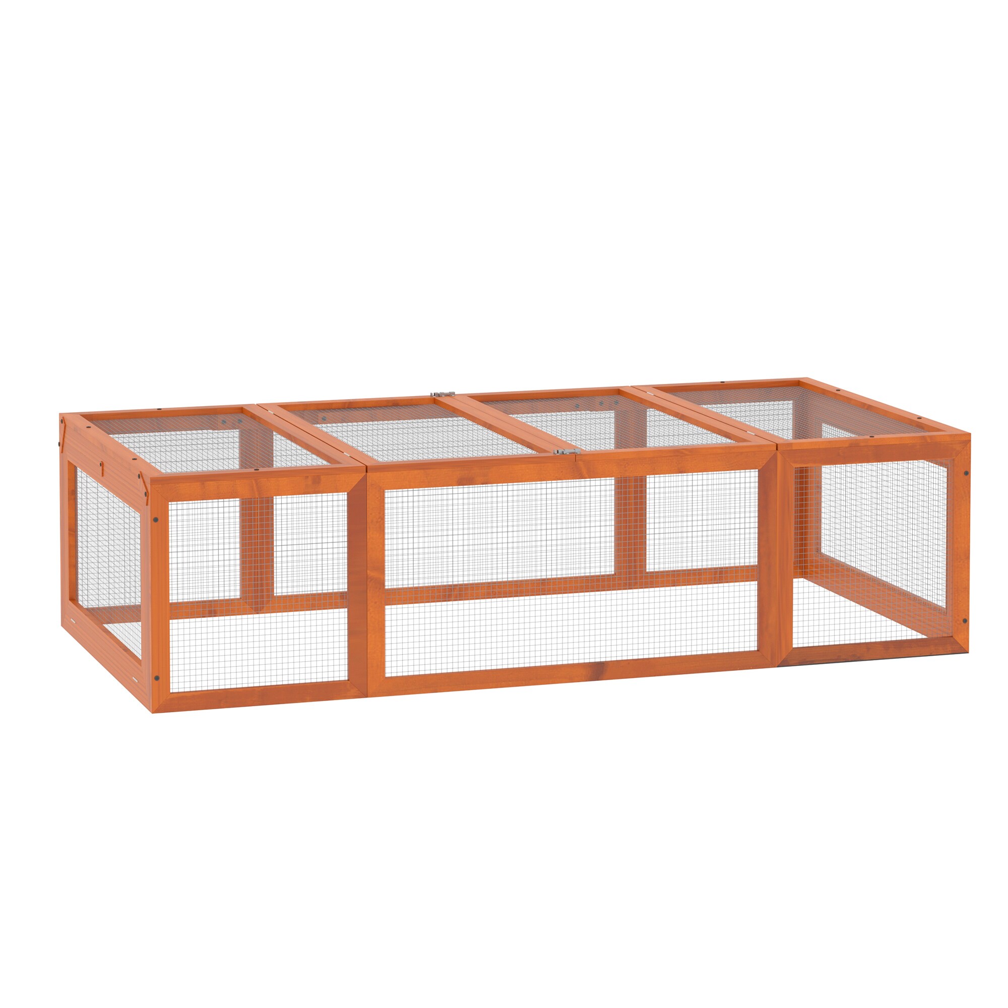 PawHut Freilaufgehege für Zwergkaninchen braun 180 x 90 x 48 cm (LxBxH)