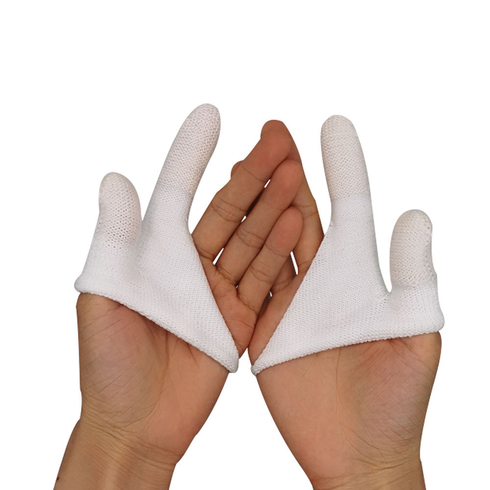 (12x7cm) Baumwoll Finger Zahnbürste Haustier Zahnpflege Handschuh für Hunde / Katzen - Weiss