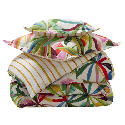 Linge de lit feuilles multicolores