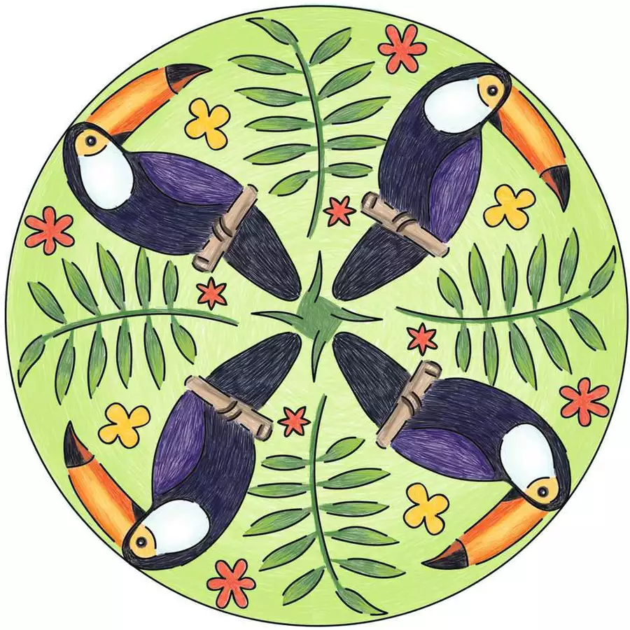 Ravensburger Mandala Designer Flamingo & Friends bunt