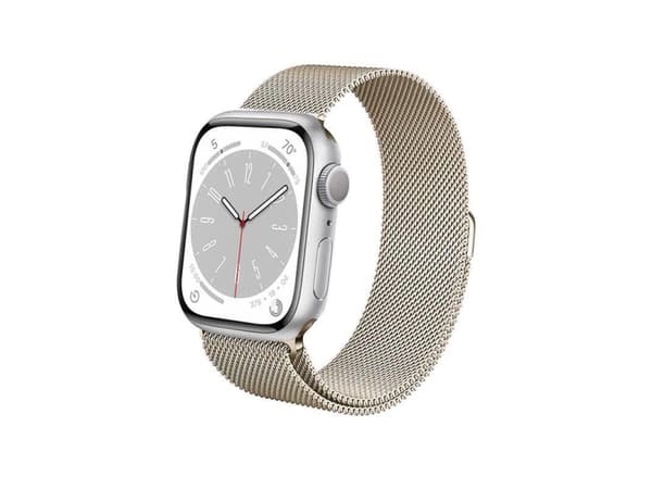 Crong CRG-40MST-CHP, Klokkereim, Apple, Apple Watch Series 1/2/3/4/5/6/7/8/9/SE/Nike, Rustfritt stål, Rustfritt stål, Sjampagne