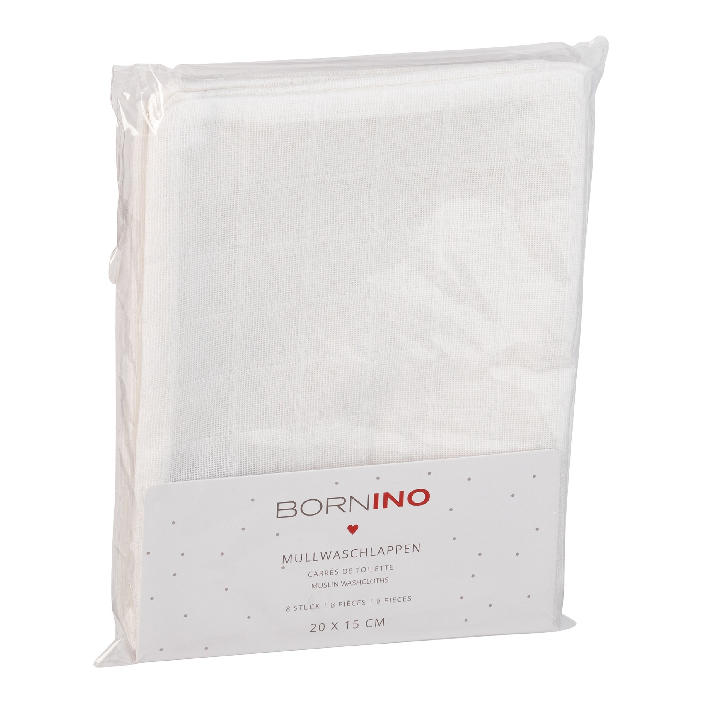 Bornino - Lieblinge 8er-Pack Mullwaschlappen 15x20 cm