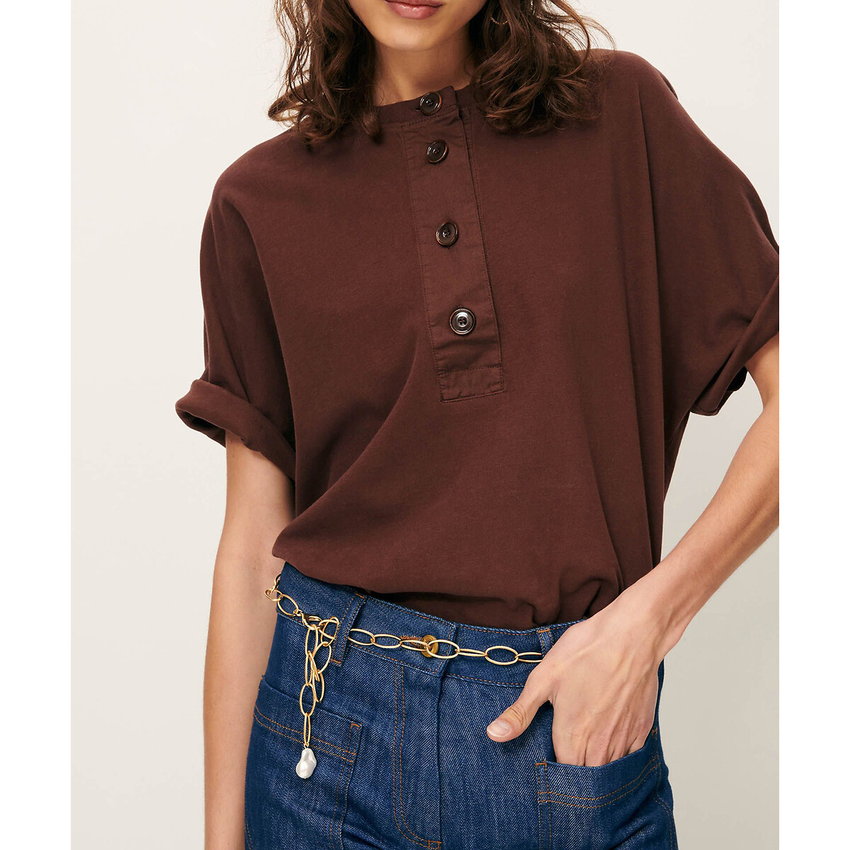 SESSUN<br>Camiseta de manga curta com fechamento por botões, RODNEY
