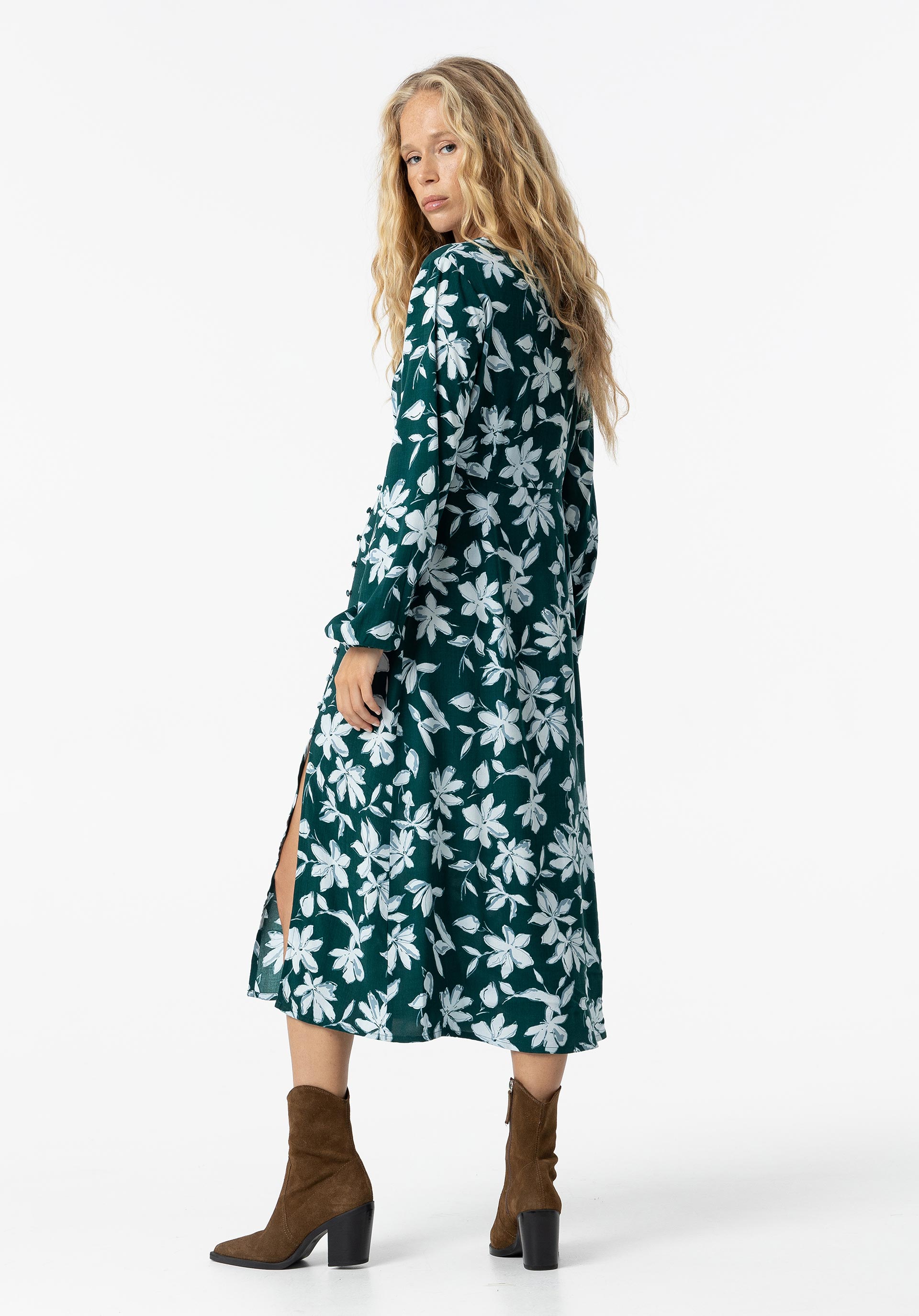 Vestido Midi Estampado Floral