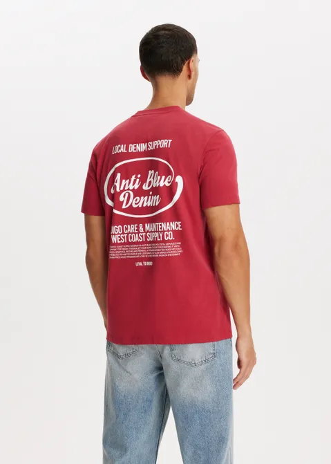 T-shirt met print local support rood (ROO)