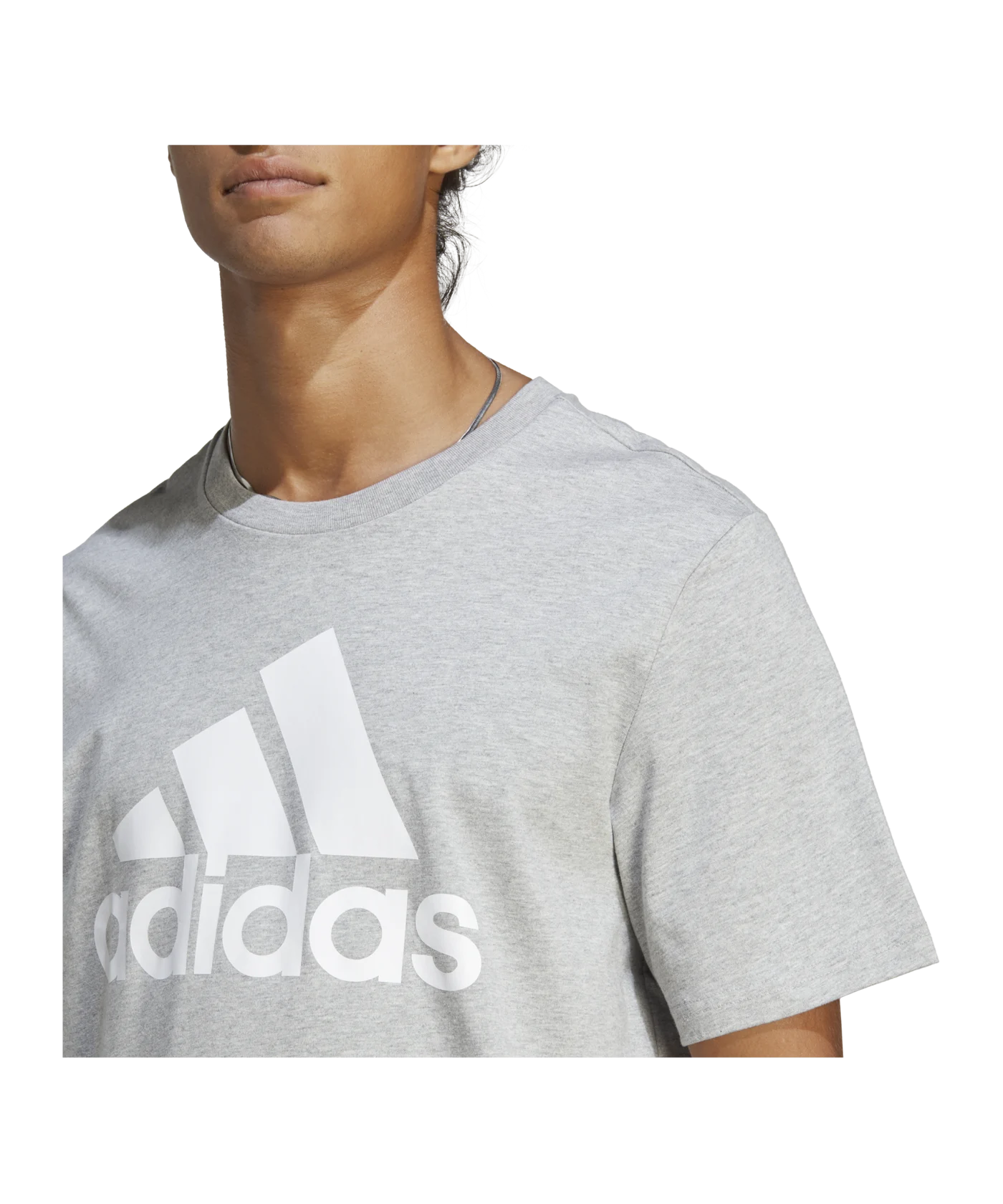 adidas Essentials Single Jersey Big Logo Tee Grey