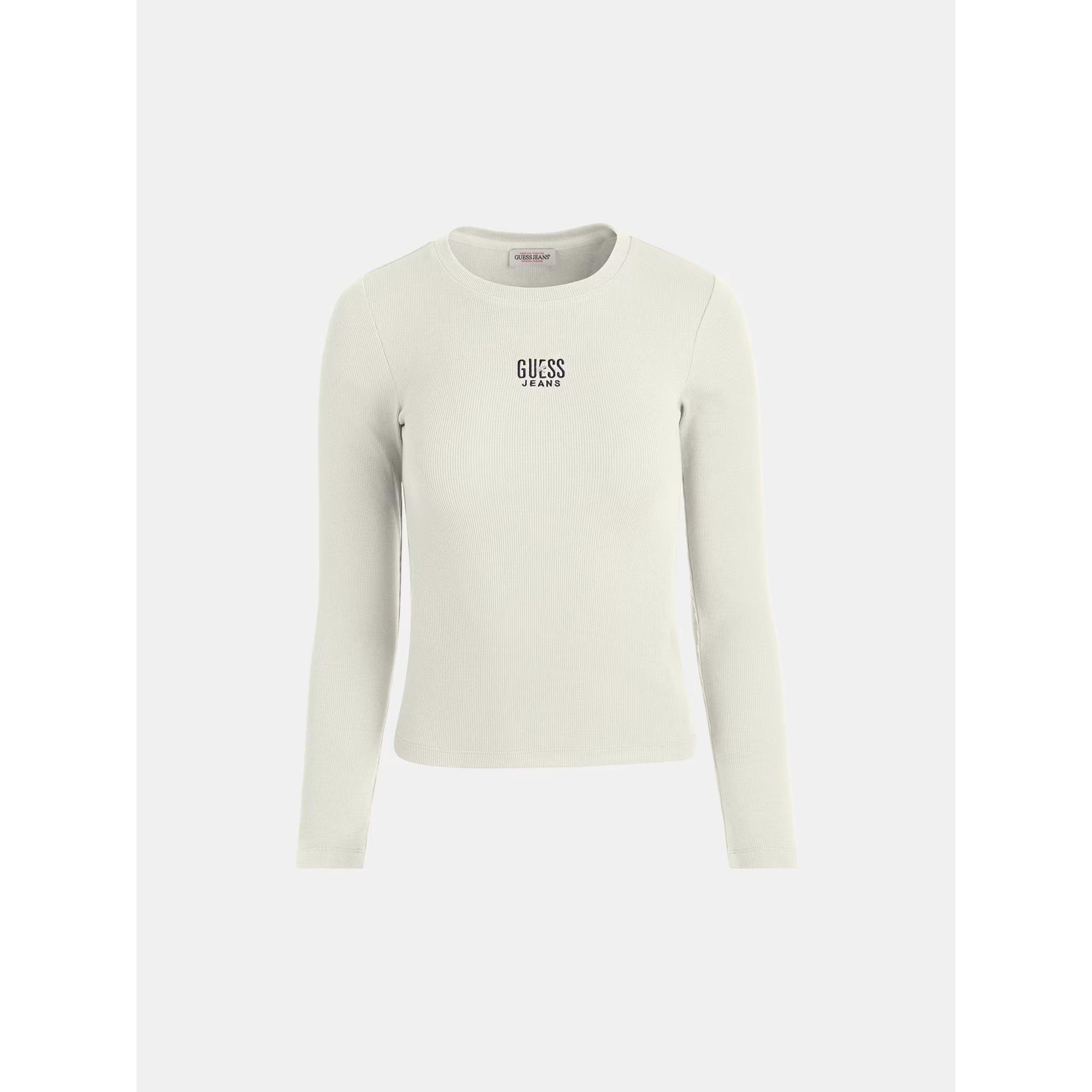 Guess Long Sleeve Embroidered Logo T Shirt