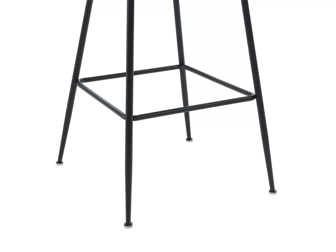 Lot de 2 tabourets de bar en tissu bouclette et métal noir - Blanc - TOYBA de Pascal Morabito