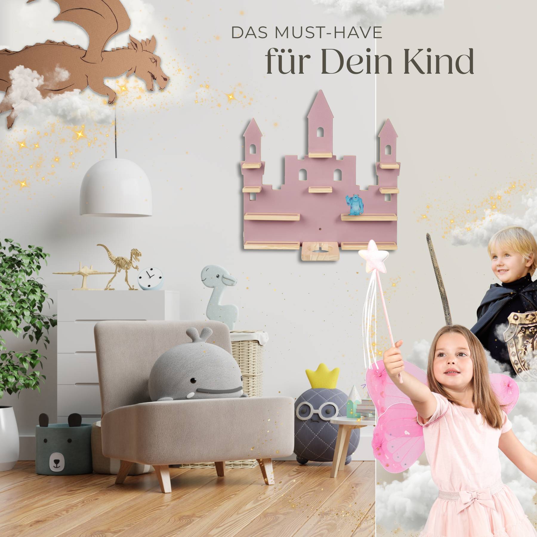 Wandregal MyLittleStory Princess Castle