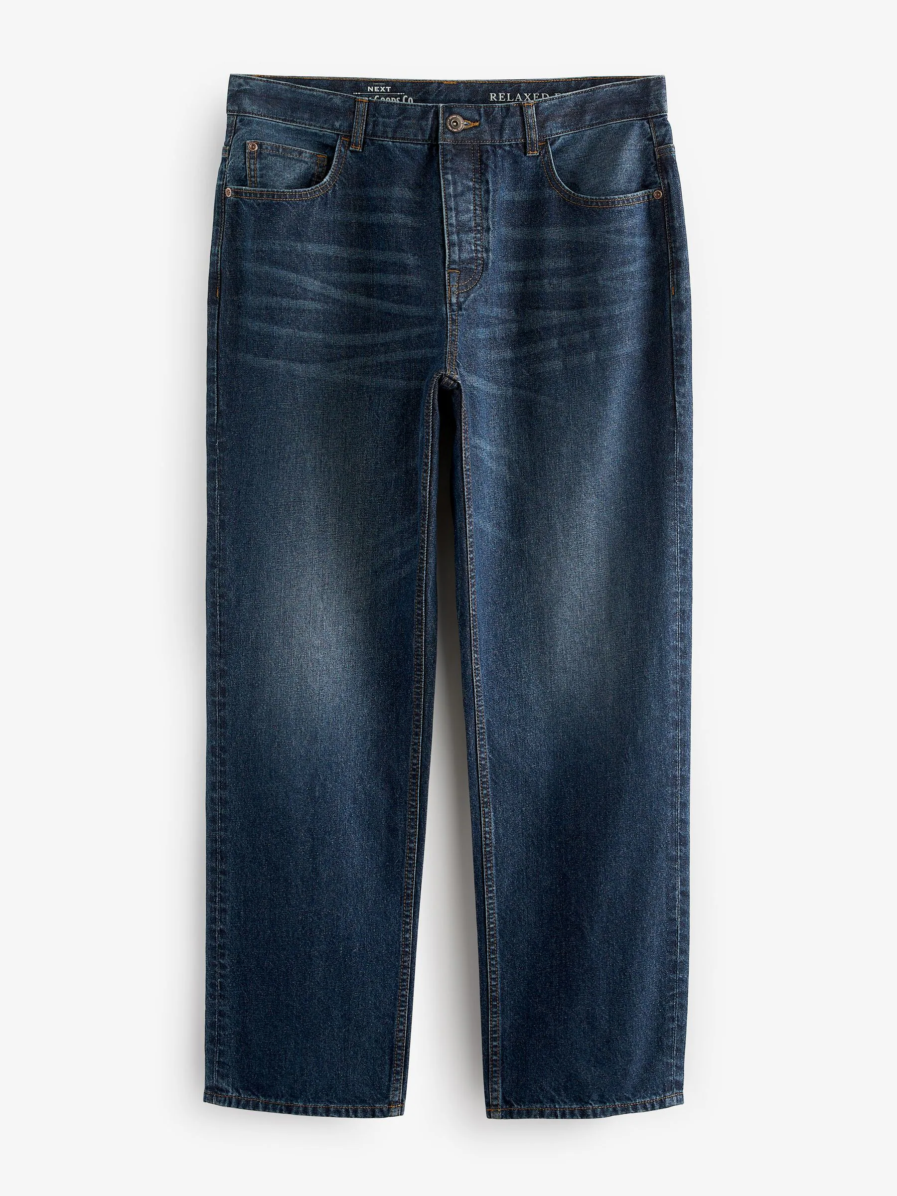 Mediumblauw - Relaxed fit - 100% katoenen authentic jeans