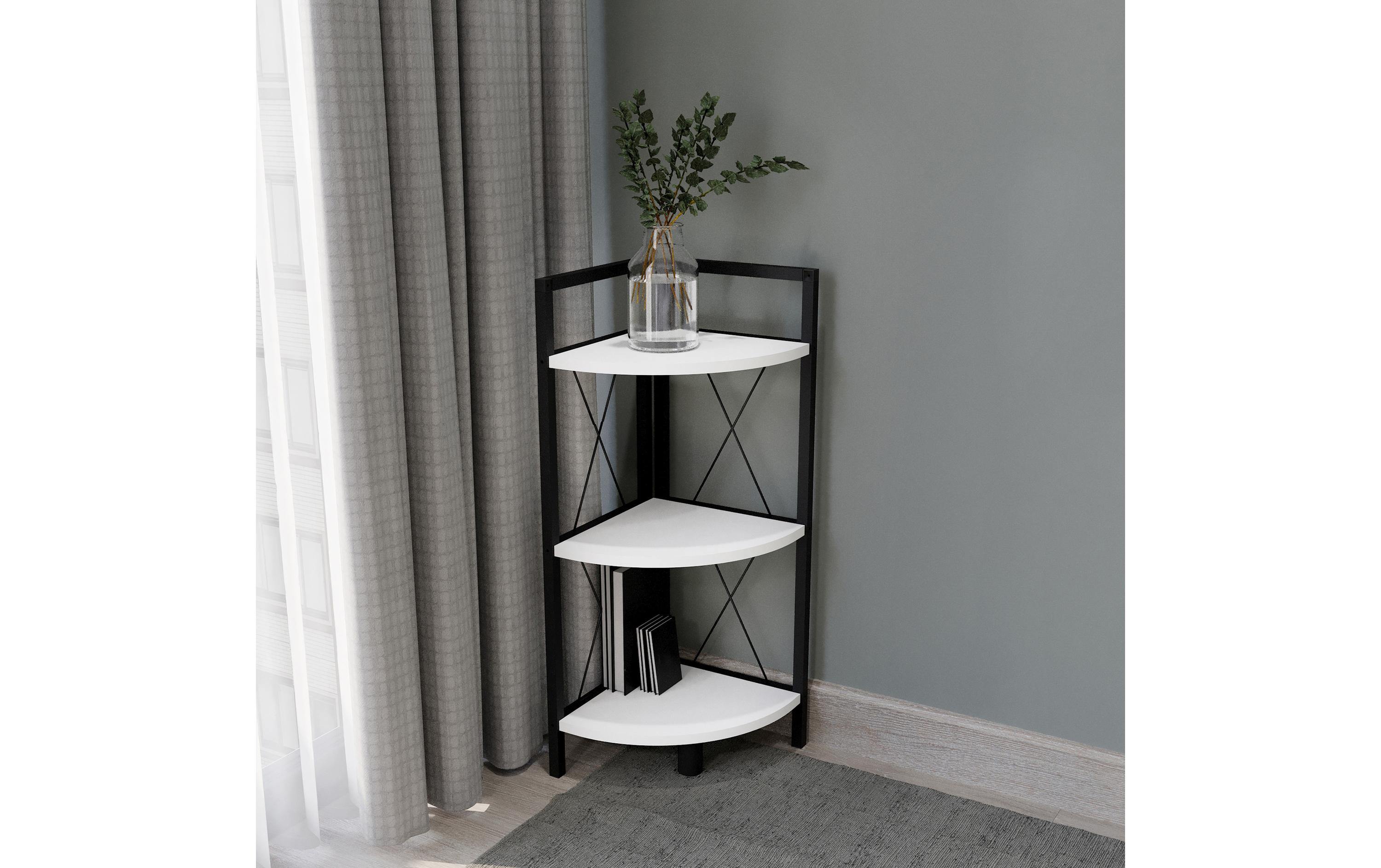 Regal Insasi 3 34 x 87 cm, WeissModernes Eckregal