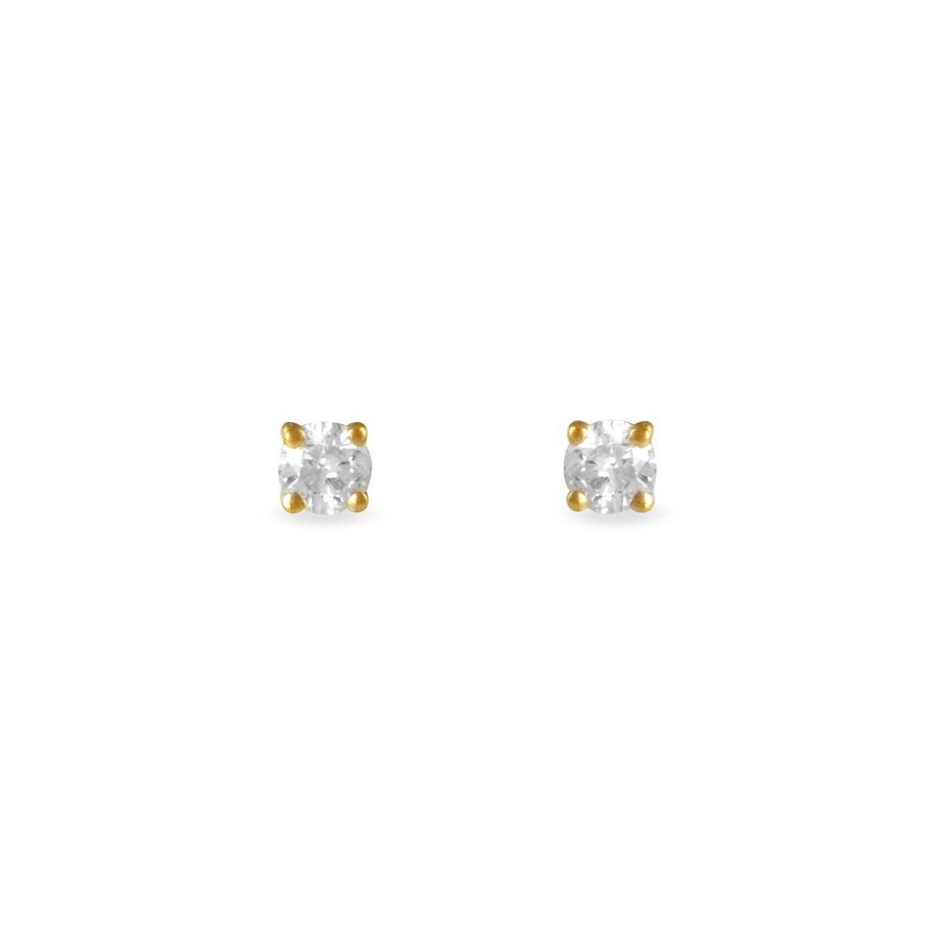 Boucles D'oreilles Puces Collection Victoria Or Jaune Diamant