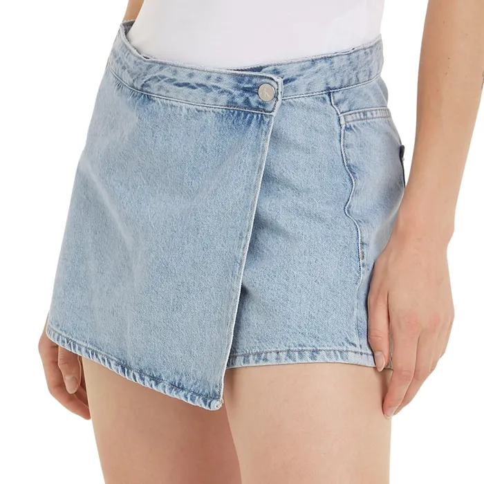 Calvin Klein Denim Wrap Skort Dames